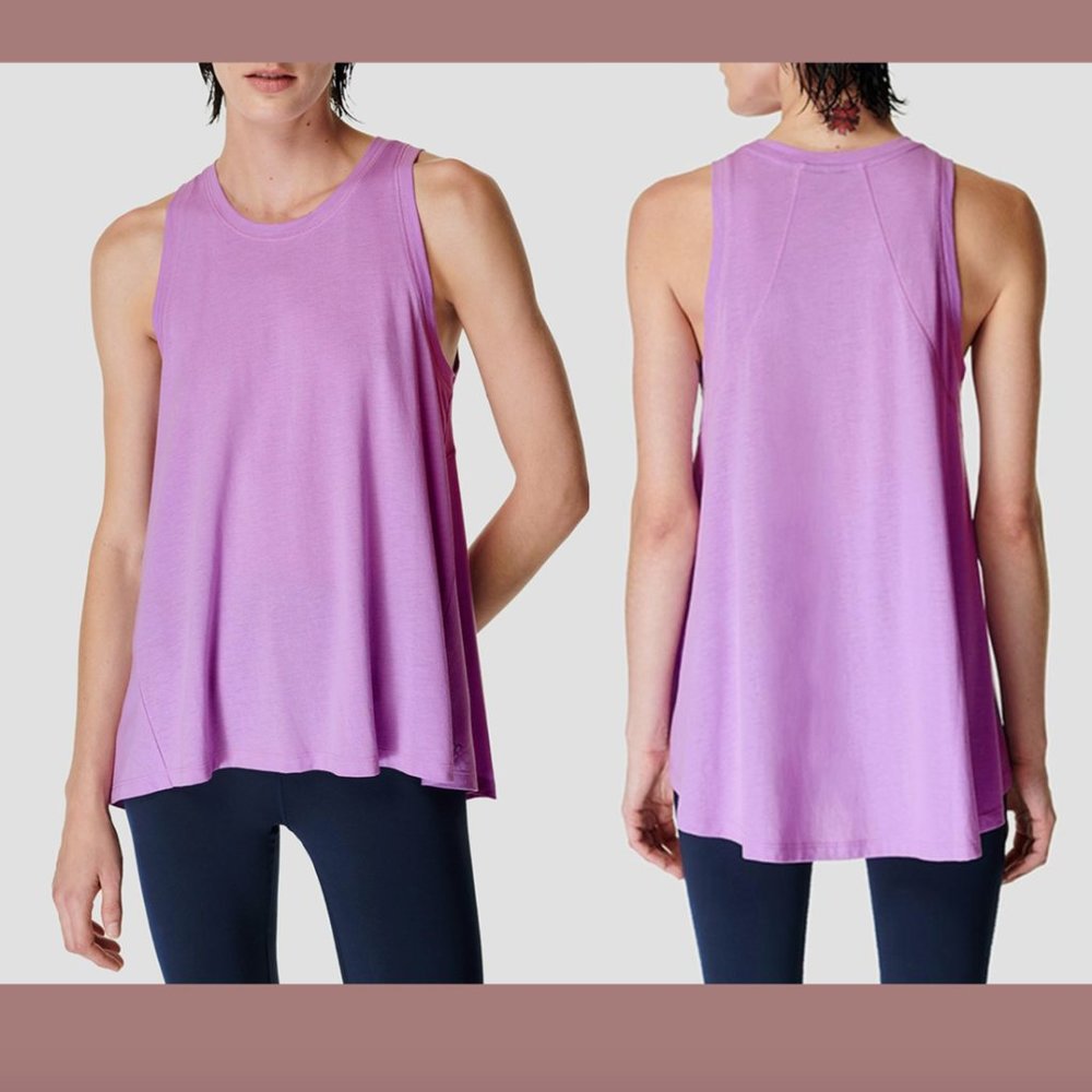 NWT Sweaty Betty [ XS 4 US ] Easy Peazy Pima Vest Tank Top in‎ Aeon Purple #5928